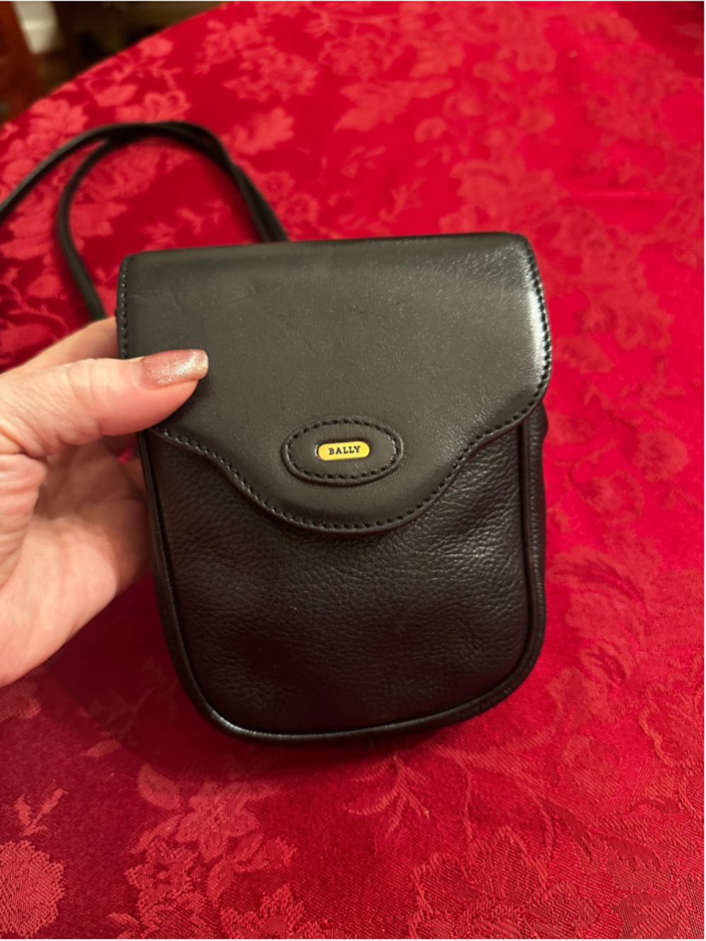 Bally Black Leather Mini Crossbody Bag with Gold Hardware - Picture 2 of 10